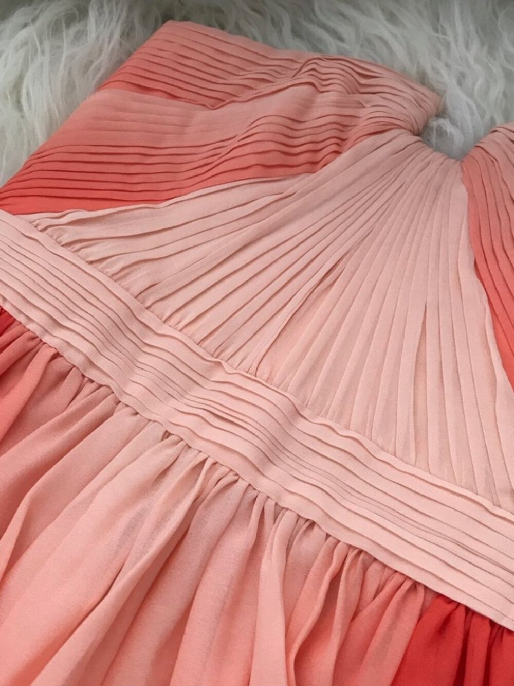 HALSTON HERITAGE Chiffon Ombre Strapless Dress 0061 - Picture 6 of 7